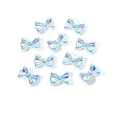 Electroplated Bowknot Resin Cabochons MRMJ-R128-16D-1