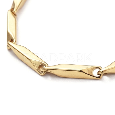 Ion Plating(IP) Unisex 201 Stainless Steel Bar Link Chain Bracelets BJEW-L637-35B-G-1