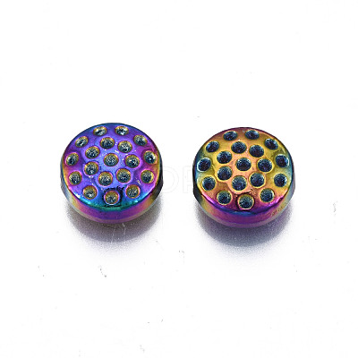 Rack Plating Rainbow Color Alloy Bead Rhinestone Settings PALLOY-S180-360-1