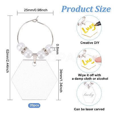 Acrylic Wine Glass Charms AJEW-BC0003-80-1