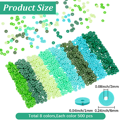 4000Pcs 8 Colors Handmade Polymer Clay Beads CLAY-PA0001-16-1
