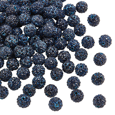 100Pcs Pave Disco Ball Beads RB-PH0001-28-1