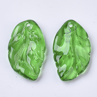 Transparent Spray Painted Glass Pendants GLAA-T013-02-C05-1