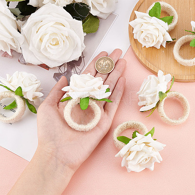 6Pcs Jute Braided Napkin Rings DJEW-CP0001-20B-1