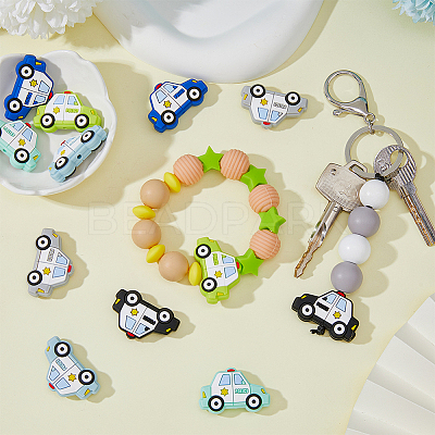 12Pcs 6 Colors Food Grade Eco-Friendly Silicone Focal Beads FIND-HY0002-16-1