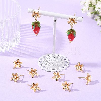 SHEGRACE Brass Micro Pave Cubic Zirconia Earring Stud Earring Findings XGRQ6M743-909G-1