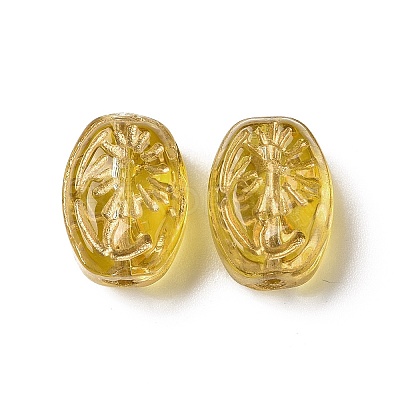 Transparent Spray Painted Glass Beads GLAA-I050-07-1