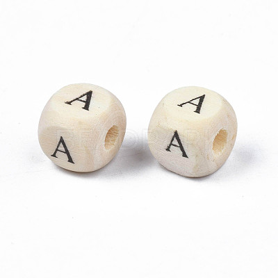 Printed Natural Wood Beads WOOD-T026-001A-1