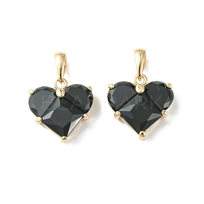 Brass Micro Pave Cubic Zirconia Charms KK-L208-03G-03-1