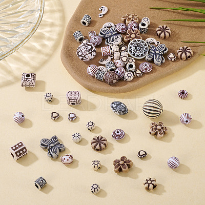 100G Mixed Antique Style Acrylic Beads MACR-TA0002-38-1