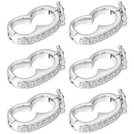 6Pcs Brass Peanut Twister Clasps FIND-SC0003-97P-1