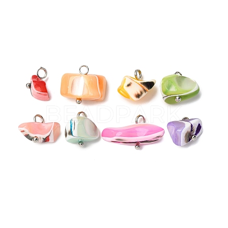 Dyed Natural Trochid Shell/Trochus Shell Pendants PALLOY-JF04483-01-1