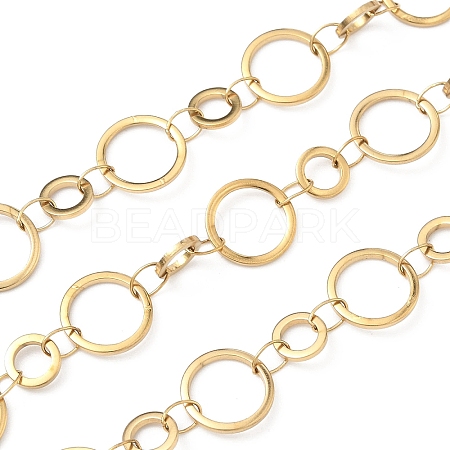 304 Stainless Steel Ring Link Chains CHS-G044-05G-01-1