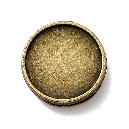 Tibetan Style Alloy Slide Charms Cabochon Settings PALLOY-Q341-04AB-FF-1
