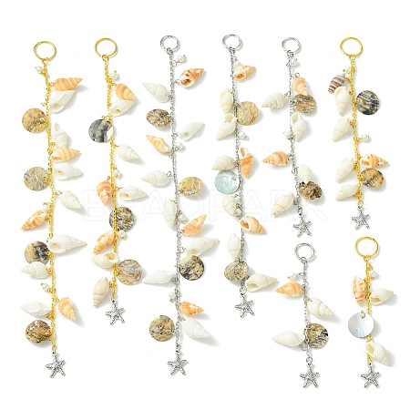 Shell Hair Accessories Chain Clips for Woman Girls OHAR-AB00005-1