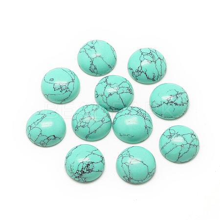 Synthetic Turquoise Cabochons G-R416-6mm-44-1