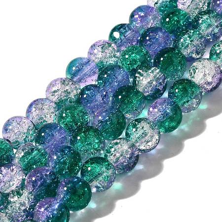 Crackle Glass Beads Strands X-CCG-C002-8mm-03-1