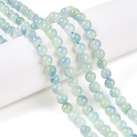 Dyed Natural White Jade Beads Strands G-T138-6mm-210-23-1