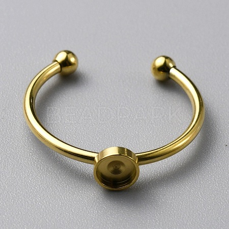 304 Stainless Steel Cuff Ring Components FIND-WH0129-74A-G-1