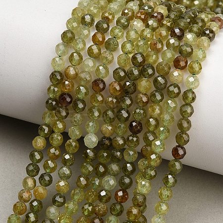 Natural Green Garnet Beads Strands GG-CBA77FB-B11-4mm-1