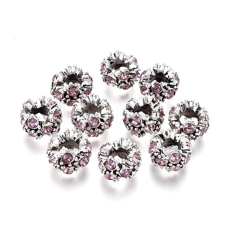 Alloy Rhinestone Spacer Beads RB-E534-01AS-C-1