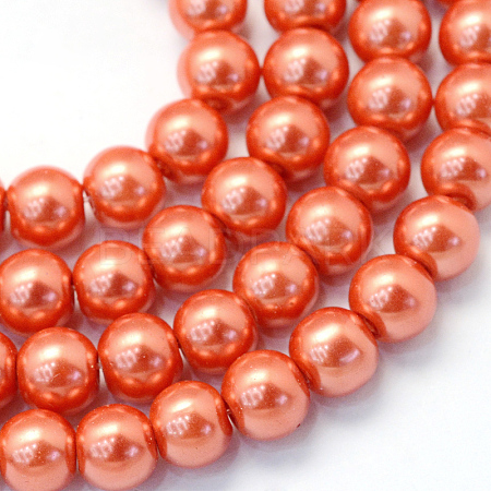 Baking Paint Pearlized Glass Pearl Round Bead Strands HY-Q003-4mm-38-1