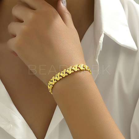 Fashionable Heart-Shaped Matte Love Link Bracelets for Women NL1478-1