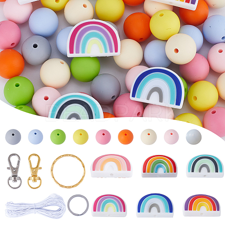 DIY Rainbow Keychain Making Kit DIY-SC0022-46-1