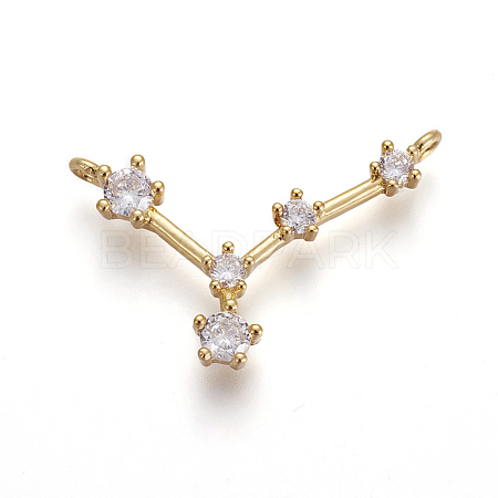 Brass Micro Pave Cubic Zirconia Pendants ZIRC-F099-20G-08-1