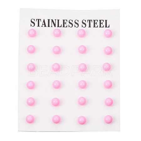 304 Stainless Steel Spray Painted Stud Earrings LS-EJEW-H353-07-F-1