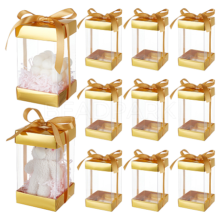 10Pcs Rectangle Clear Plastic Gift Packing Boxes with Paper Top and Bottom CON-WH0099-96B-1