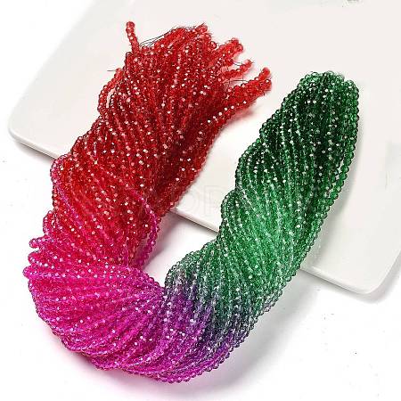 Transparent Painted Glass Beads Strands DGLA-A034-T4mm-A24-1