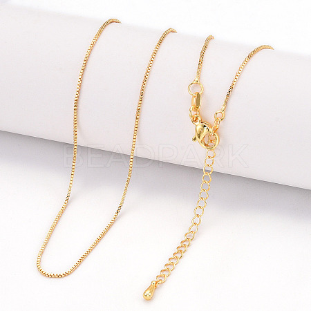 Brass Box Chain Necklaces for Women NJEW-G084-12G-1