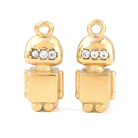 304 Stainless Steel Rhinestone Pendants RB-CBA02E8-04G-1