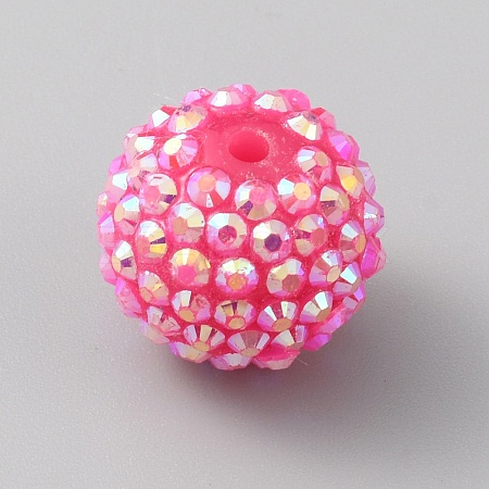 AB Color Plated Acrylic Rhinestone Beads KY-WH0001-039B-1
