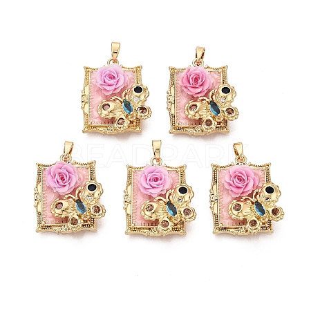 Brass Enamel Pendants KK-SZC0009-12G-01-1