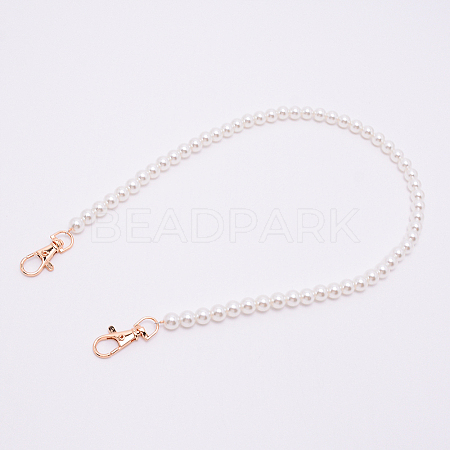 White Acrylic Round Beads Bag Handles FIND-TAC0006-23B-01-1