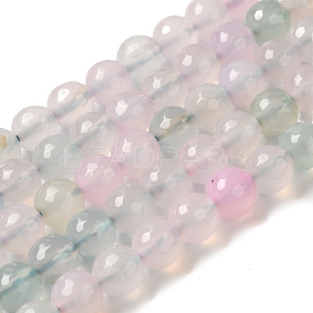 Dyed & Heated Natural Agate Beads Strands G-P539-D01-02-1
