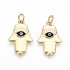 Brass Enamel Pendants KK-T070-76G-1
