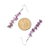 Natural Amethyst Chips Dangle Earrings with Glass EJEW-JE04840-07-4
