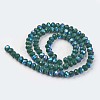 Electroplate Opaque Solid Color Glass Beads Strands EGLA-A044-P4mm-L12-2