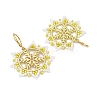 Snowflake 304 Stainless Steel Leverback Earrings EJEW-MZ00496-01-5