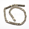 Cube Natural Pyrite Beads Strands G-I126-17-4x4mm-2