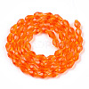 Dark Orange Faceted Glass Teardrop Beads Strands X-GLAA-R024-6x4mm-18-2