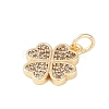 Rack Plating Brass Micro Pave Clear Cubic Zirconia Charms KK-Z060-13G-2