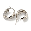 Tarnish Resistant 202 Stainless Steel Multi Layered Hoop Earrings EJEW-H003-11P-2