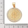 304 Stainless Steel Micro Pave Clear Cubic Zirconia Pendants STAS-K281-01G-4