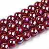 Electroplate Opaque Glass Beads Strands GLAA-T032-P8mm-AB05-1