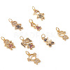 Fashewelry 16Pcs 8 Style Brass Micro Pave Mixed Color Cubic Zirconia Pendants ZIRC-FW0001-03-2