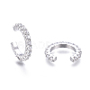 Brass Micro Pave Clear Cubic Zirconia Cuff Earrings EJEW-I249-14P-2